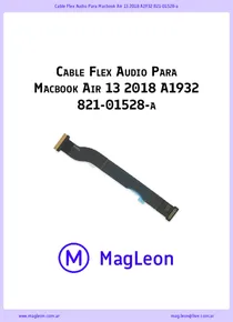 Cable Flex Audio Para Macbook Air 13 2018 A1932 821-01528-a - Ficha Técnica