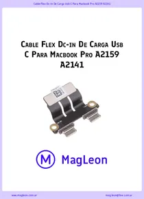 Cable Flex Dc-in De Carga Usb C Para Macbook Pro A2159 A2141 - Ficha Técnica