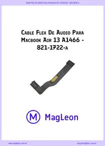 Cable Flex De Audio Para Macbook Air 13 A1466 - 821-1722-a - Ficha Técnica