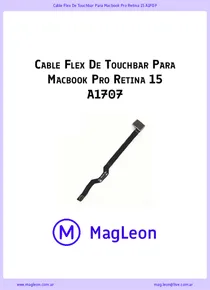 Cable Flex De Touchbar Para Macbook Pro Retina 15 A1707 - Ficha Técnica