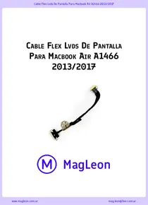 Cable Flex Lvds De Pantalla Para Macbook Air A1466 2013/2017 - Ficha Técnica