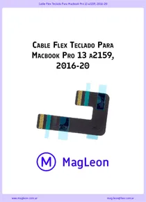 Cable Flex Teclado Para Macbook Pro 13 a2159, 2016-20 - Ficha Técnica