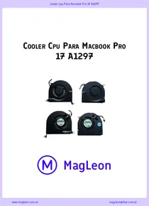 Cooler Cpu Para Macbook Pro 17 A1297 - Ficha Técnica