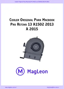 Cooler Original Para Macbook Pro Retina 13 A1502 2013 A 2015 - Ficha Técnica