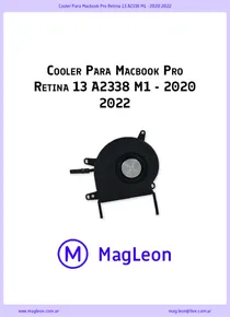 Cooler Para Macbook Pro Retina 13 A2338 M1 - 2020 2022 - Ficha Técnica