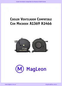 Cooler Ventilador Compatible Con Macbook A1369 A1466 - Ficha Técnica
