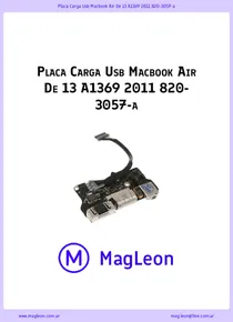 Placa Carga Usb Macbook Air De 13 A1369 2011 820-3057-a - Ficha Técnica