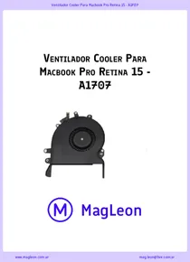 Ventilador Cooler Para Macbook Pro Retina 15 - A1707 - Ficha Técnica