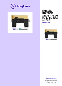 Batería macbook a1932 / a2179 de 13 de 2018 a 2020 - Folleto