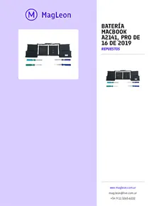 Batería macbook a2141, pro de 16 de 2019 - Folleto