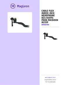 Cable Flex Audio Jack Headphone 821-02091 Para Macbook A2159 - Folleto