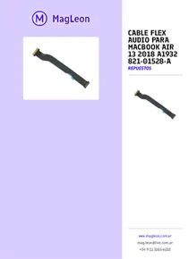 Cable Flex Audio Para Macbook Air 13 2018 A1932 821-01528-a - Folleto