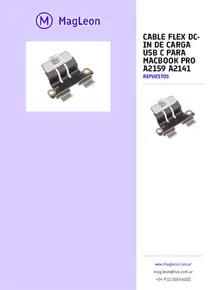 Cable Flex Dc-in De Carga Usb C Para Macbook Pro A2159 A2141 - Folleto