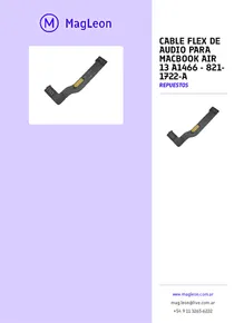 Cable Flex De Audio Para Macbook Air 13 A1466 - 821-1722-a - Folleto