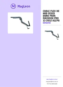 Cable Flex De Hdd Disco Duro Para Macbook Pro 13 2012 A1278 - Folleto