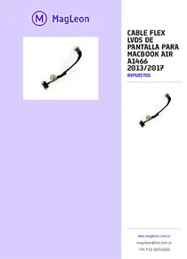 Cable Flex Lvds De Pantalla Para Macbook Air A1466 2013/2017 - Folleto