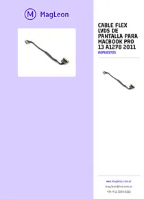 Cable Flex Lvds De Pantalla Para Macbook Pro 13 A1278 2011 - Folleto