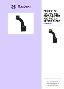 Cable Flex Teclado 821-00650-a Para Mac Pro 13 Retina A1707 - Folleto