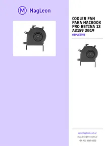 Cooler Fan Para Macbook Pro Retina 13 A2159 2019 - Folleto