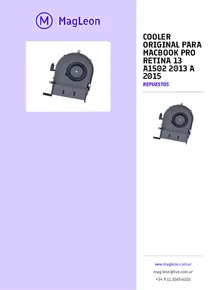 Cooler Original Para Macbook Pro Retina 13 A1502 2013 A 2015 - Folleto