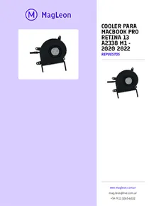Cooler Para Macbook Pro Retina 13 A2338 M1 - 2020 2022 - Folleto