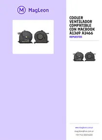 Cooler Ventilador Compatible Con Macbook A1369 A1466 - Folleto