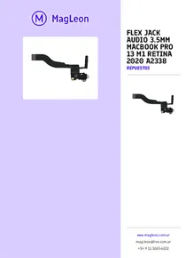 Flex Jack Audio 3.5mm Macbook Pro 13 M1 Retina 2020 A2338 - Folleto