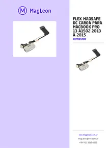 Flex Magsafe Dc Carga Para Macbook Pro 13 A1502 2013 A 2015 - Folleto
