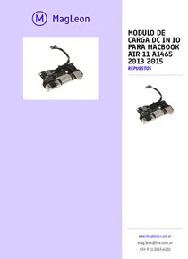 Modulo De Carga Dc In Io Para Macbook Air 11 A1465 2013 2015 - Folleto