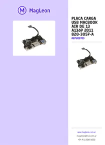 Placa Carga Usb Macbook Air De 13 A1369 2011 820-3057-a - Folleto