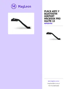 Placa Wifi Y Bluetooth Airport Macbook Pro A1278 13 - Folleto