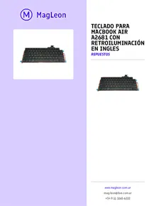 Teclado para MacBook Air A2681 con Retroiluminación en ingles - Folleto