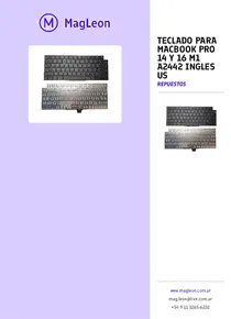 Teclado Para Macbook Pro 14 Y 16 M1 A2442 Ingles Us - Folleto
