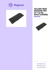 Teclado Para Macbook Pro 14 Y 16 M1 A2442 Español - Folleto